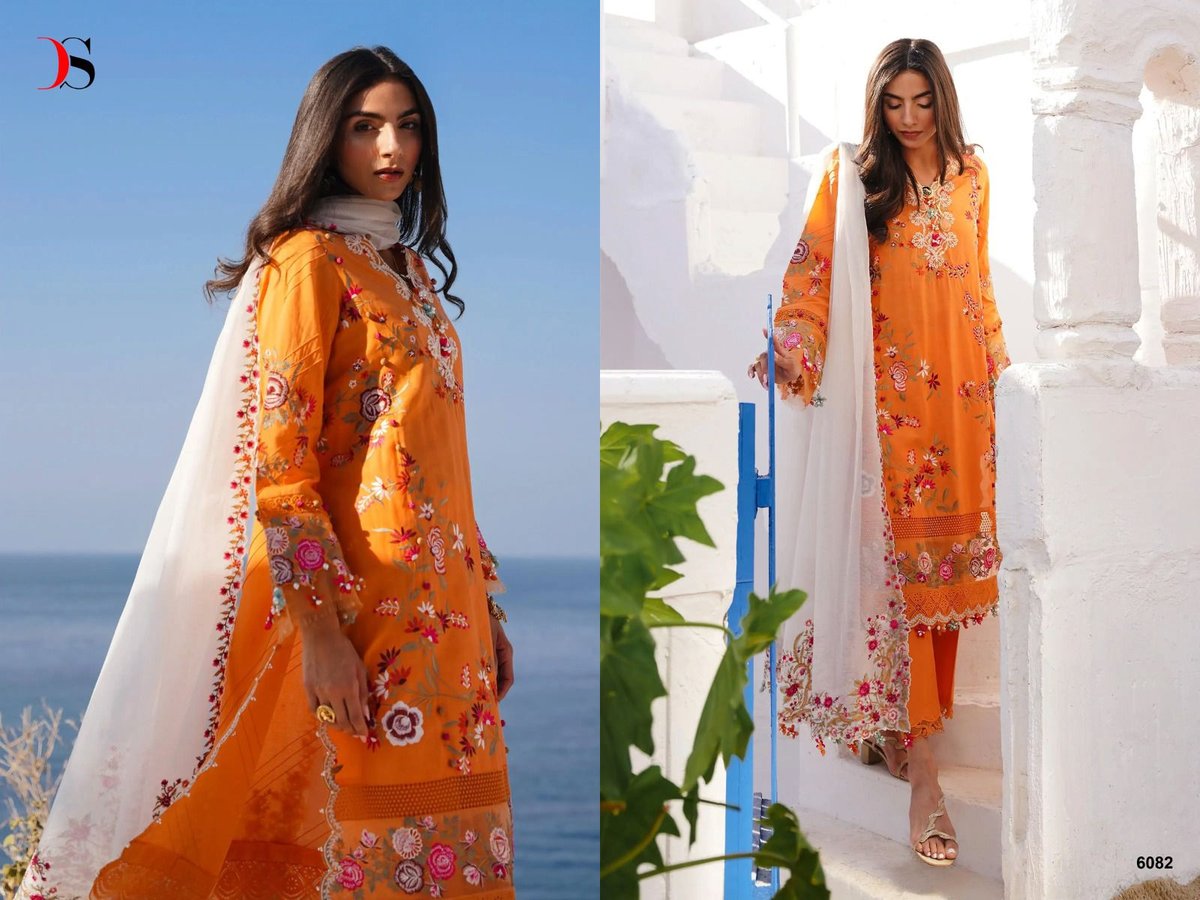 DEEPSY SUITS SANA SAFINAZ MUZLIN EMBROIDERED - 24 6081 TO 6086 2