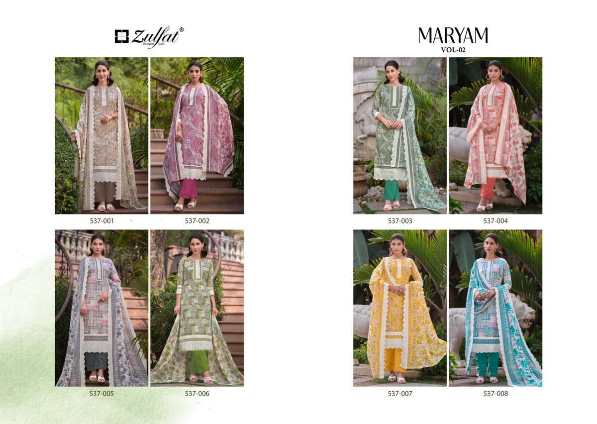 ZULFAT DESIGNER MARYAM VOL-2 537-001 TO 537-008 9