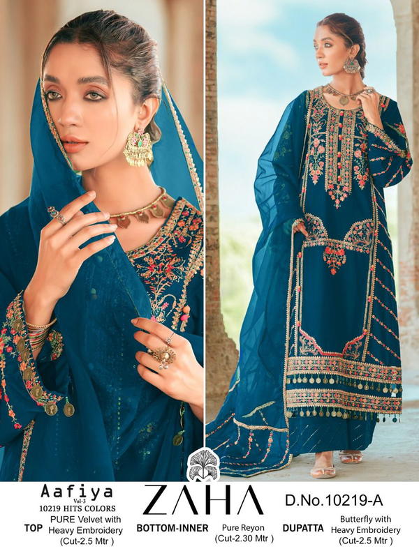 Zaha Aafiya Vol-3 10219 Colors