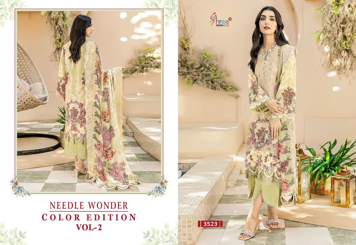 SHREE FAB NEEDLE WONDER COLOUR EDITION VOL-2 3520 TO 3523 4