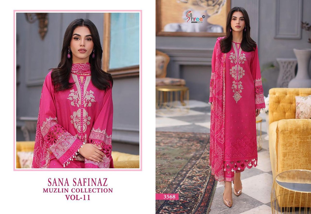 SHREE FABS SANA SAFINAZ MUZLIN COLLECTION VOL-11 3564 TO 3568 5