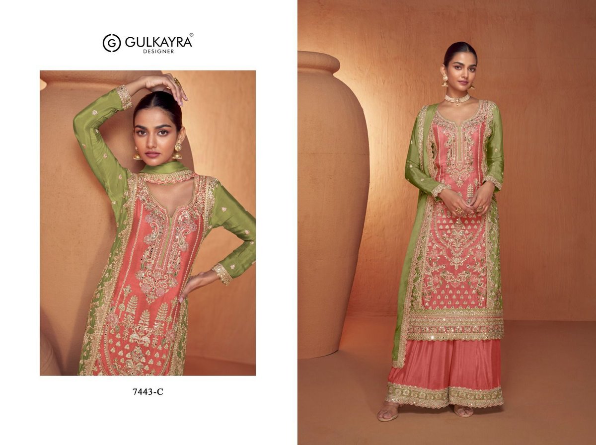 GULKAYRA DESIGNER SAHELI 7443-A TO 7443-C 3