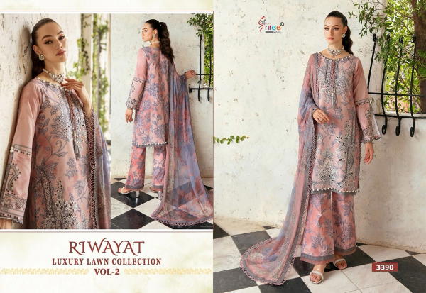 SHREE FAB RIWAYAT LUXURY LAWN COLLECTION VOL-02 3390 TO 3396
