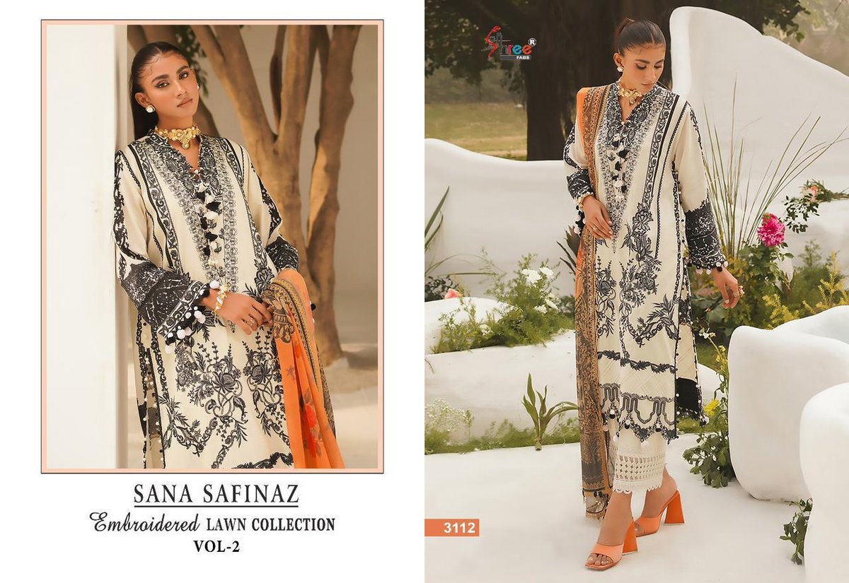 Shree Fab Sana Safinaz Embroidered Lawn Collection Vol-2 3110-3117 Series 3