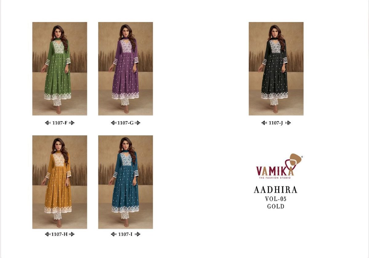 Vamika Fashion Aadhira Vol-5 Gold 1107 Colors 6