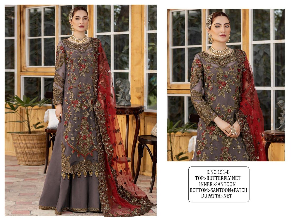 Pakistani Designer Suit KF-151 Colors 5