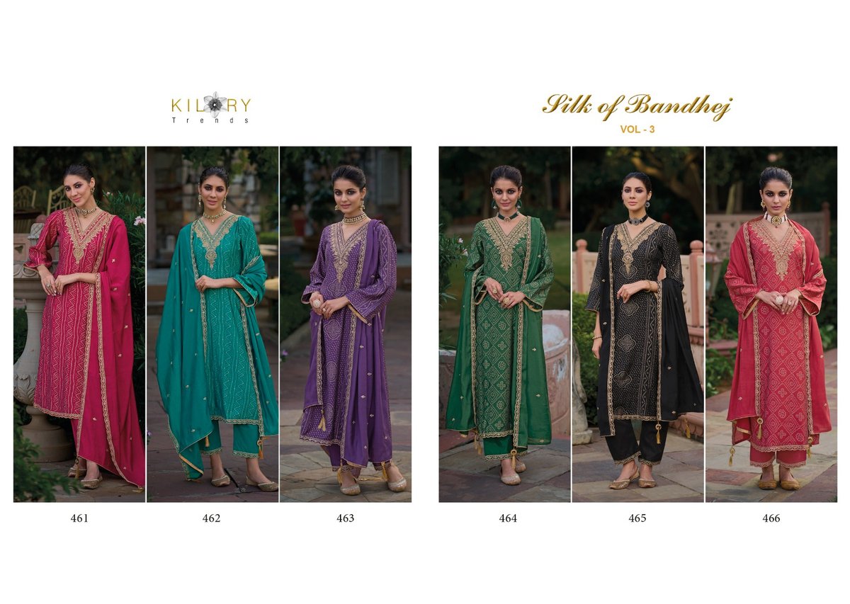 KILORY TRENDZ SILK OF BANDHEJ VOL-3 461 TO 466 7