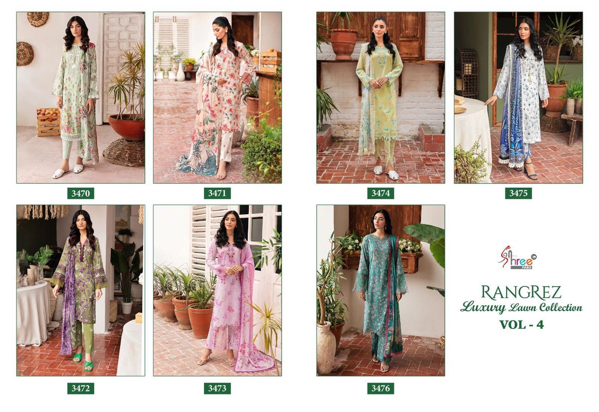 SHREE FAB RANGREZ LUXURY LAWN COLLECTION VOL-04 3470 TO 3476 8