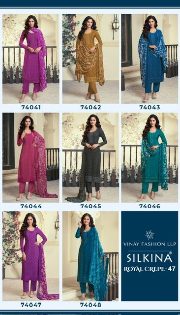 VINAY FASHION KULEESH SILKINA - ROYAL CREPE 47 74041-74048 9