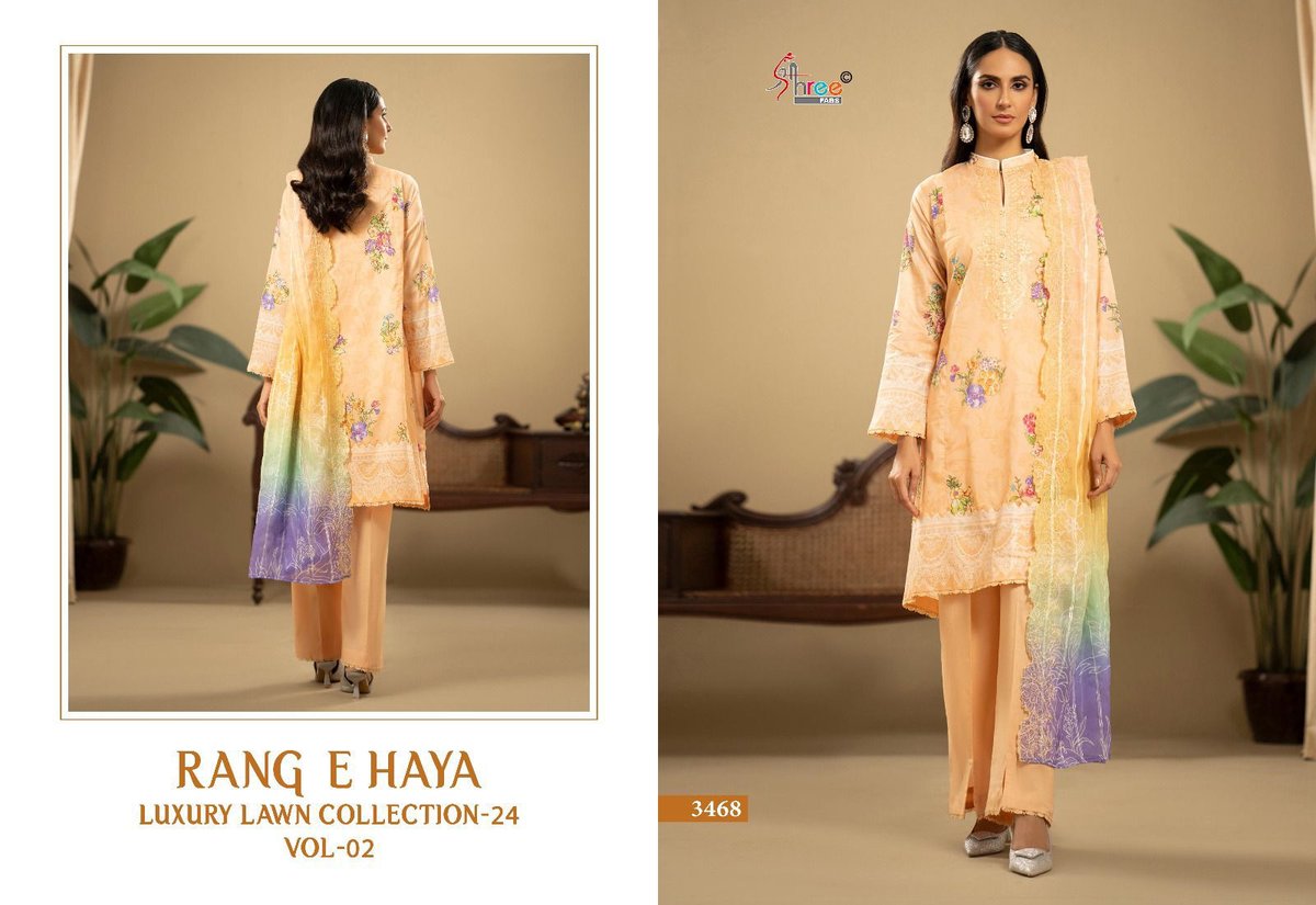 SHREE FAB RANG E HAYA LUX LAWN COLLECTION VOL-02 3464 TO 3469 5