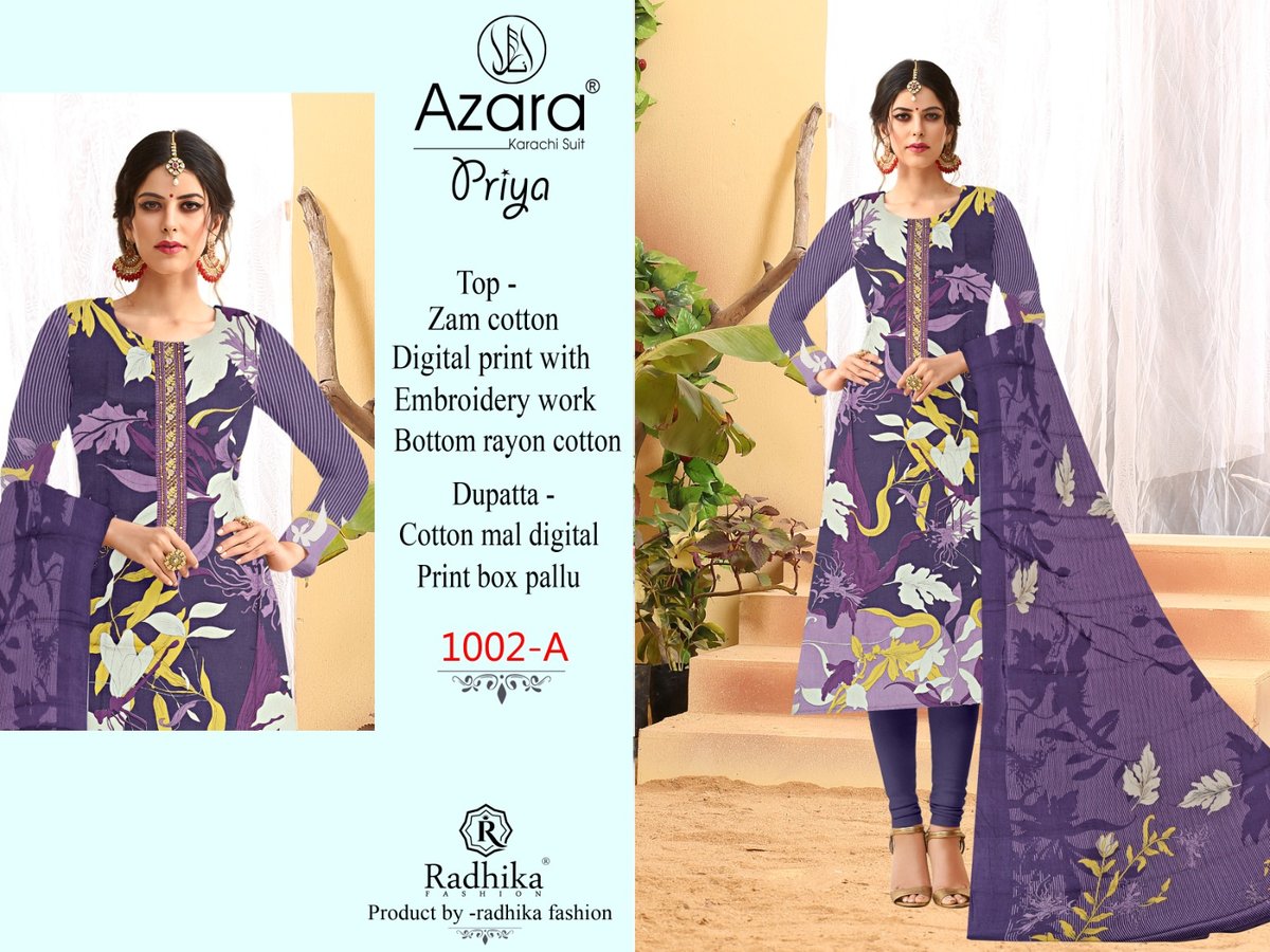 RADHIKA FASHION AZARA PRIYA 1002-A TO 1002-D 1