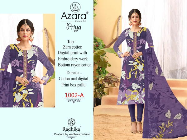RADHIKA FASHION AZARA PRIYA 1002-A TO 1002-D