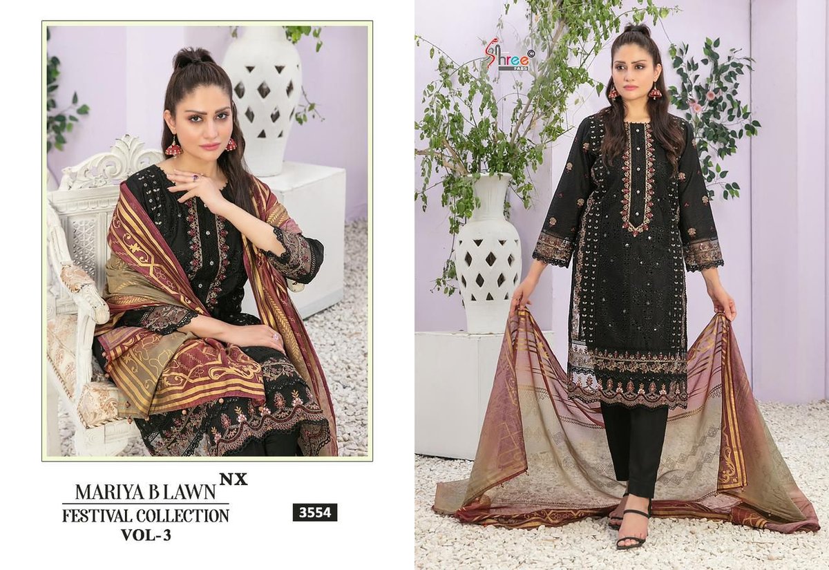 SHREE FABS MARIYA.B LAWN FESTIVAL COLLECTION VOL-3 3552 TO 3555 3