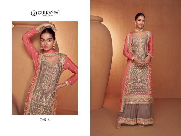 GULKAYRA DESIGNER SAHELI 7443-A TO 7443-C