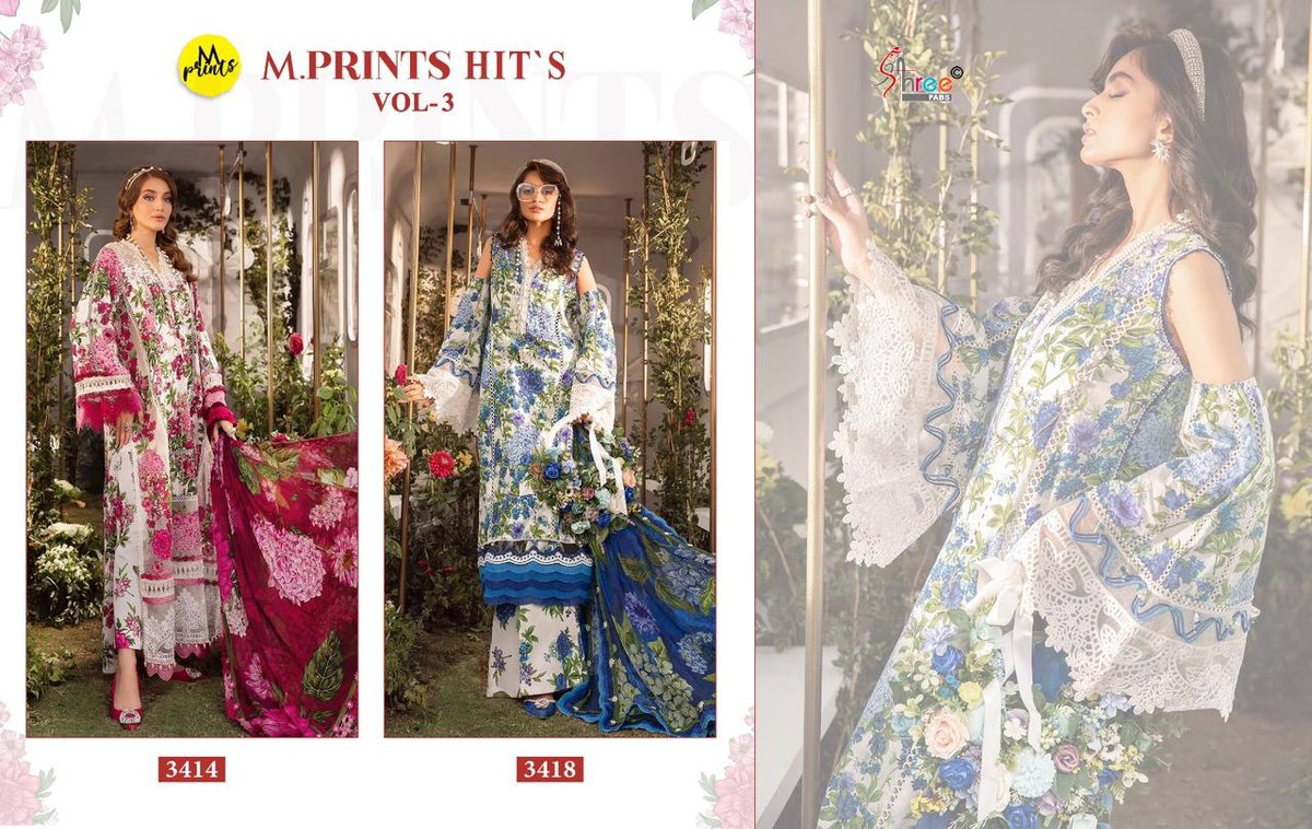 SHREE FAB M PRINTS HIT'S VOL-3 3414 AND 3418 3