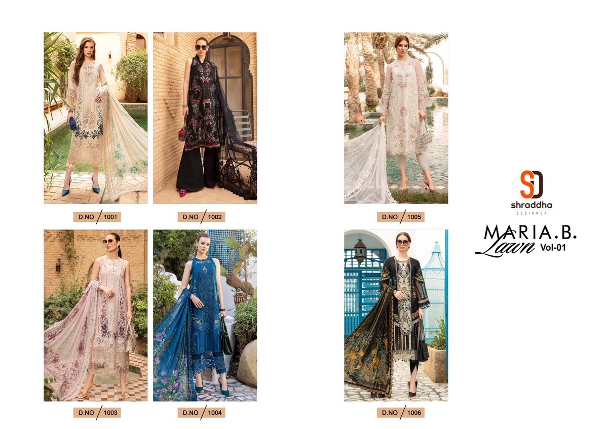 SHRADDHA DESIGNER MARIA.B LAWN VOL-1 1001 TO 1006 7