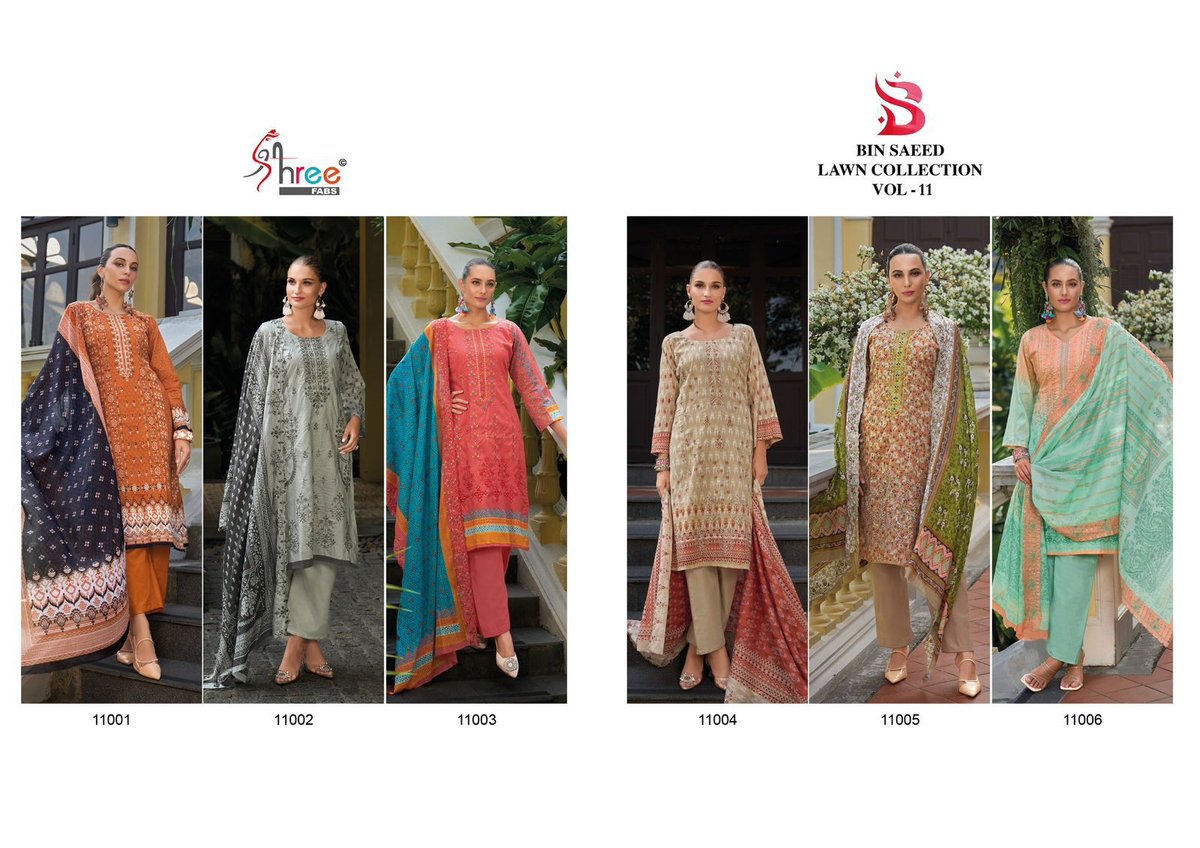 SHREE FAB BIN SAEED LAWN COLLECTION VOL-11 11001 TO 11006 7