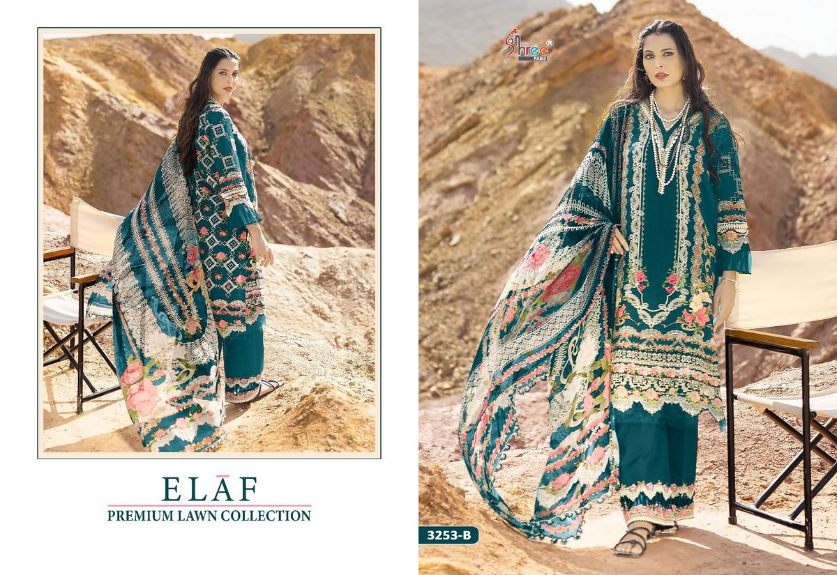 Shree Fab Elaf Premium Lawn Collection 3253 Colors 3