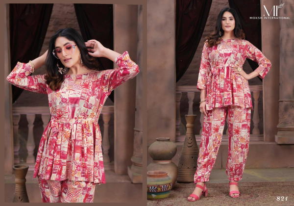 MOKSH INTERNATIONAL CO-ORD SET KESAR 821 TO 825