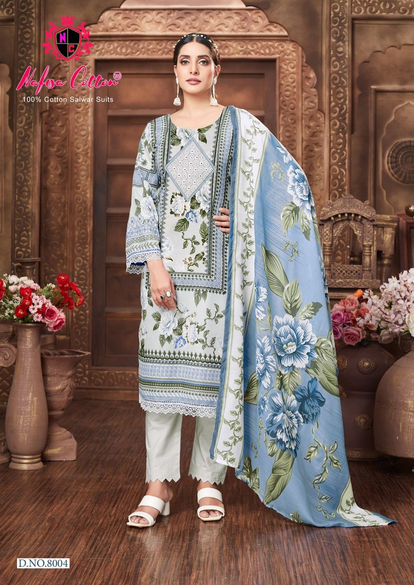NAFISHA COTTON SAFINA KARACHI SUITS VOL-08 8001 TO 8006 4