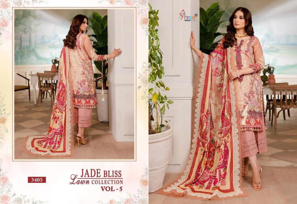 SHREE FAB JADE BLISS LAWN COLLECTION VOL-5 3405 TO 3412