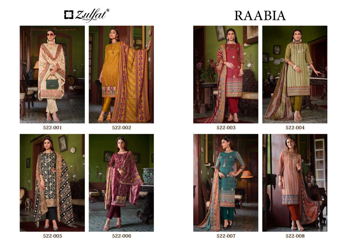 Zulfat Designer Raabia 522-001 to 522-008 Series 9