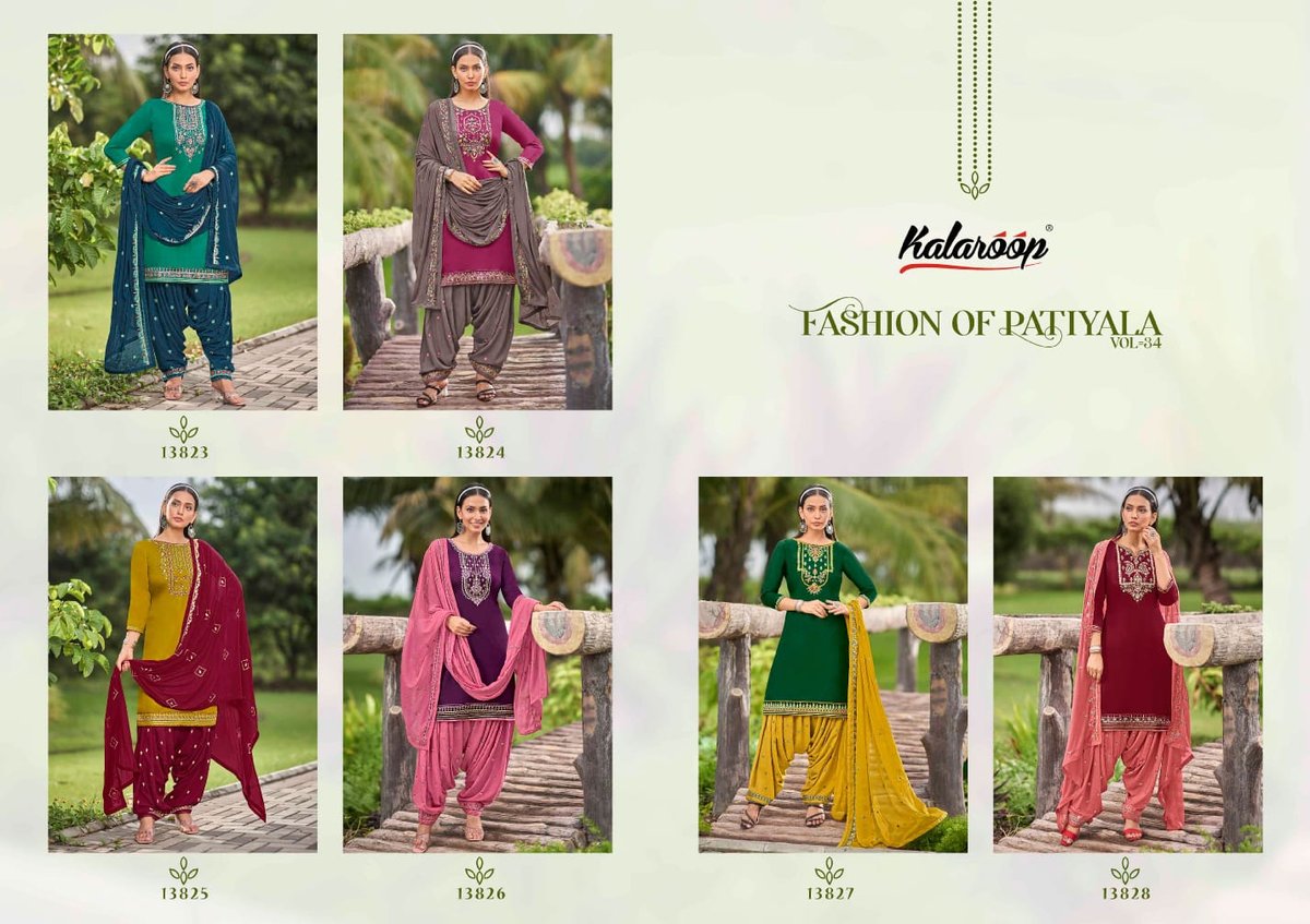 Kajree Kalaroop Fashion Of Patiyala Vol-34 13823-13828 Series 7