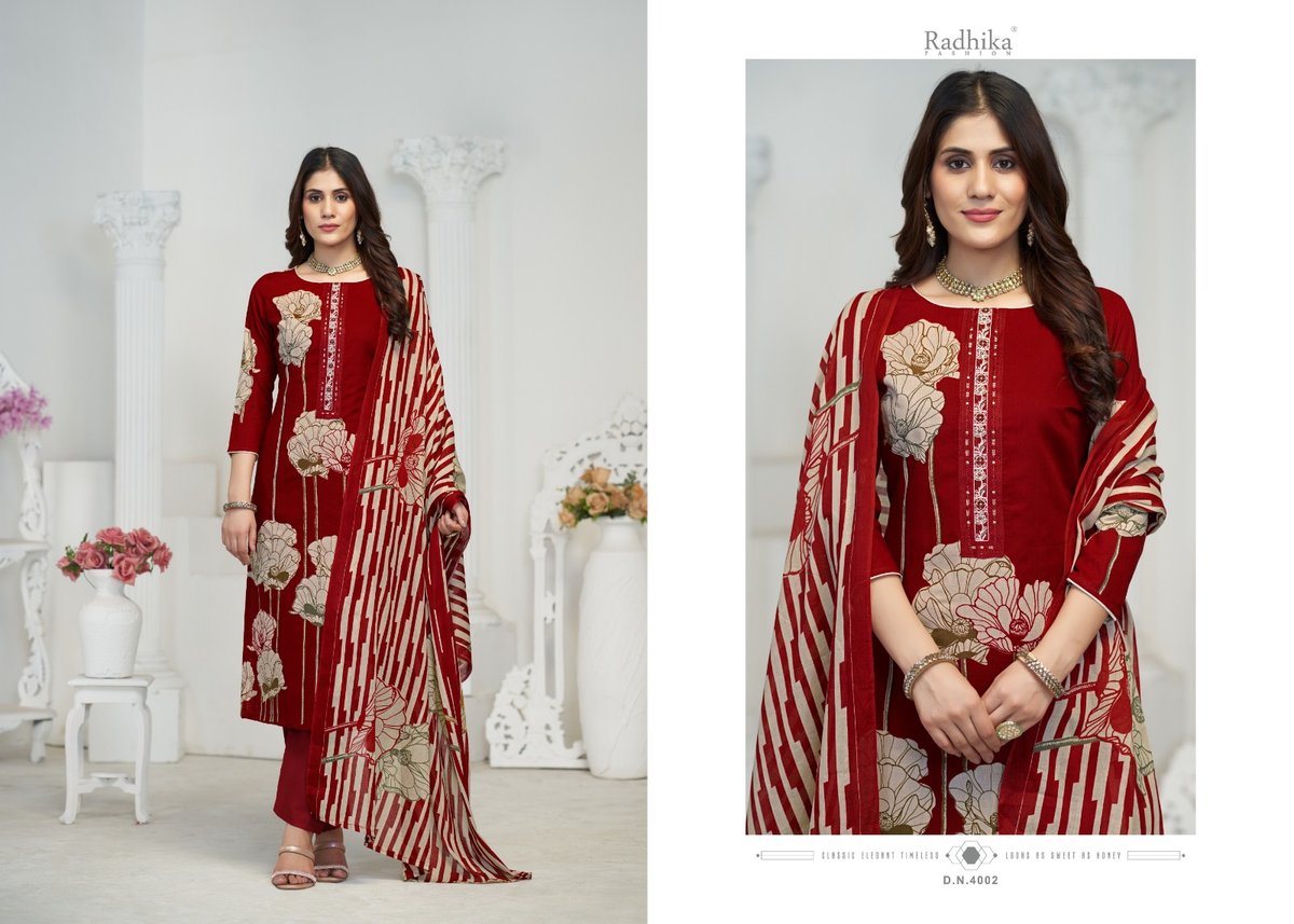 RADHIKA FASHION AZARA FLOWER VALLEY 4001 TO 4002 2