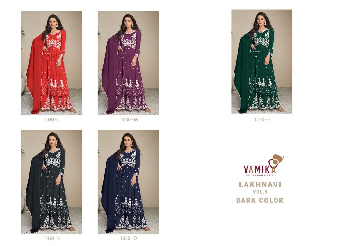 Vamika Fashion Lakhnavi Vol-5 Dark 1030 Colors 6