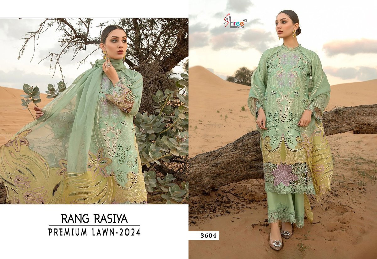 SHREE FABS RANG RASIYA PREMIUM LAWN - 2024 3601 TO 3604 4