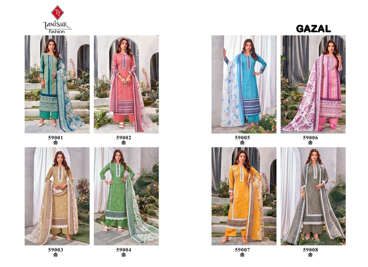 TANISHK FASHION GAZAL-BANDHNI 59001 TO 59008 9