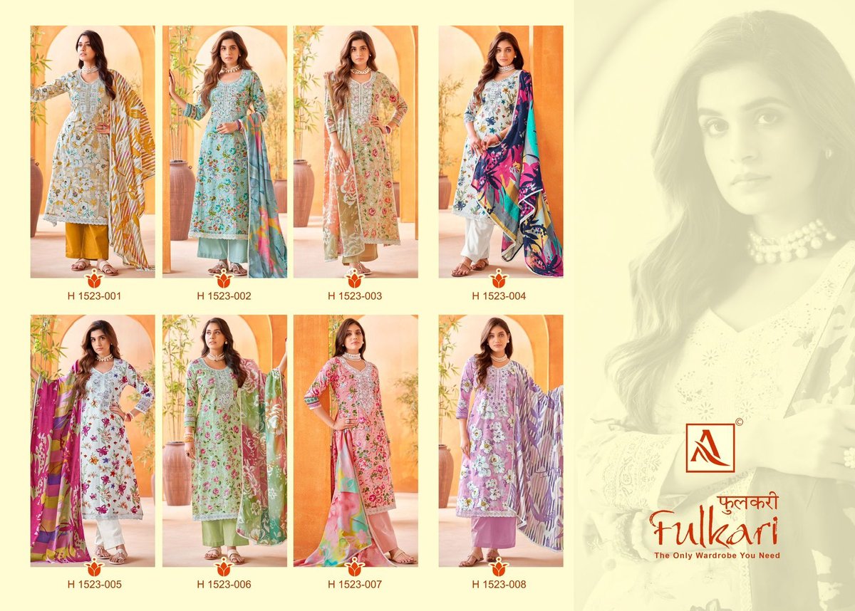 ALOK SUIT FULKARI H-1523-001 TO H-1523-008 9