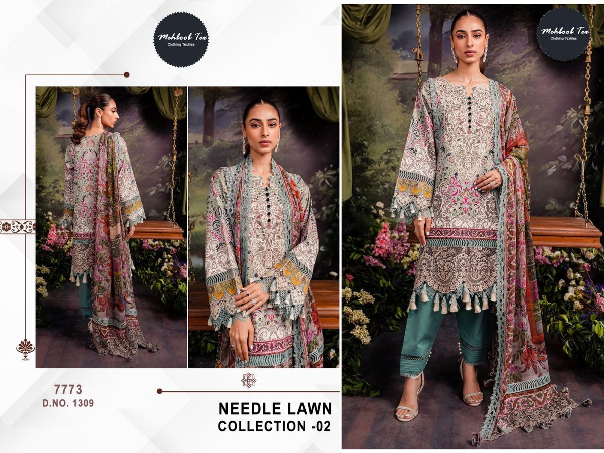 MEHBOOB TEX NEEDLE LAWN COLLECTION - 2 1307 TO 1309 3
