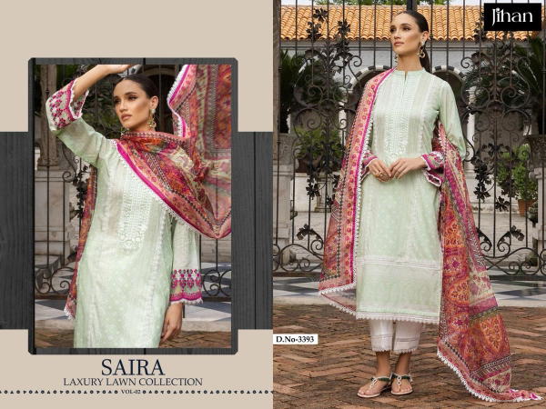 JIHAN SAIRA LUXURY LAWN COLLECTION VOL-2 3393 TO 3396