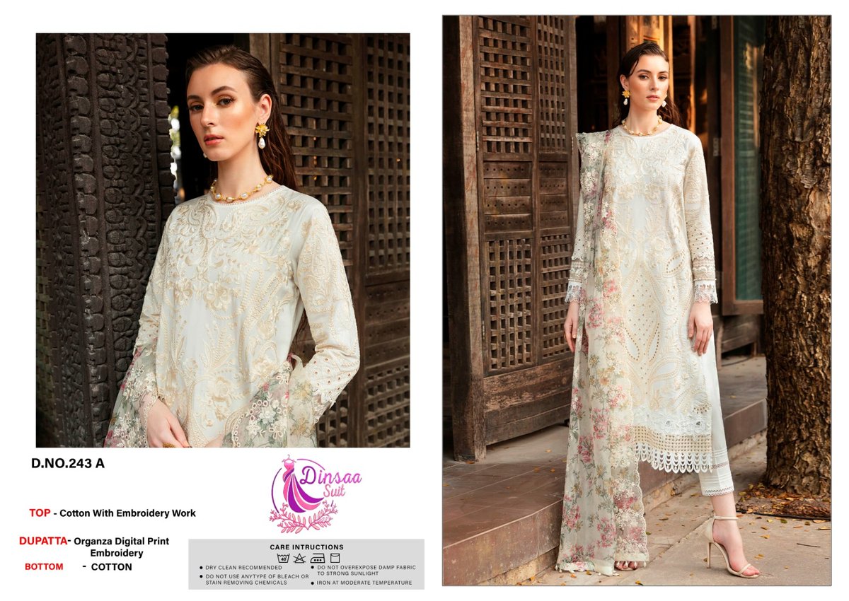 DINSAA SUIT SUPER HIT WHITE & BLACK 243-A TO 243-B 1