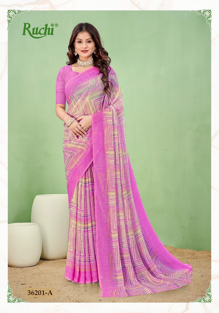 RUCHI SAREE STAR CHIFFON LEHRIYA SPECIAL 36201-A TO 36203-D 1
