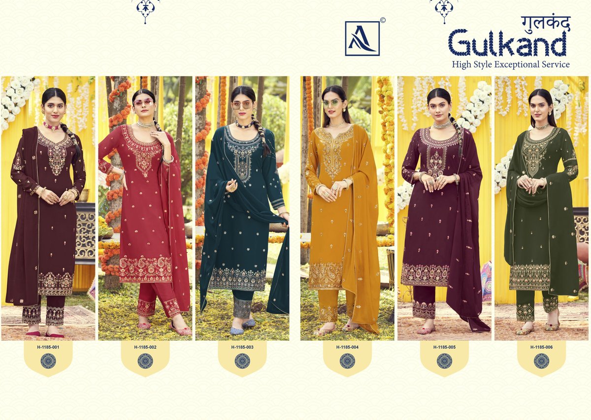 ALOK SUIT GULKAND EDITION - 2 H-1185-001 TO H-1185-006 7