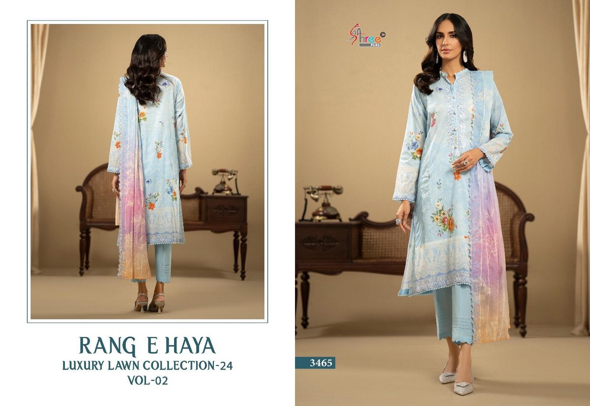 SHREE FAB RANG E HAYA LUX LAWN COLLECTION VOL-02 3464 TO 3469 2