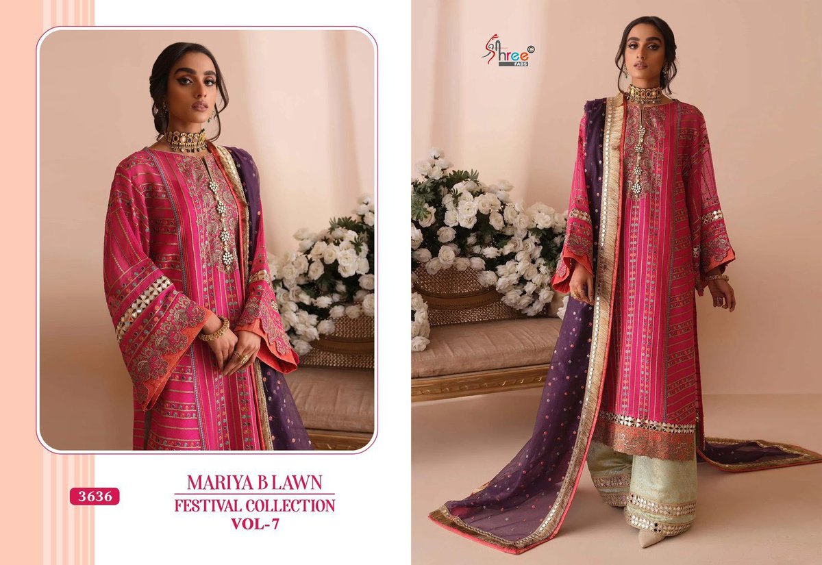SHREE FAB MARIYA B FESTIVAL LAWN COLLECTION VOL-7 3635 TO 3637 2