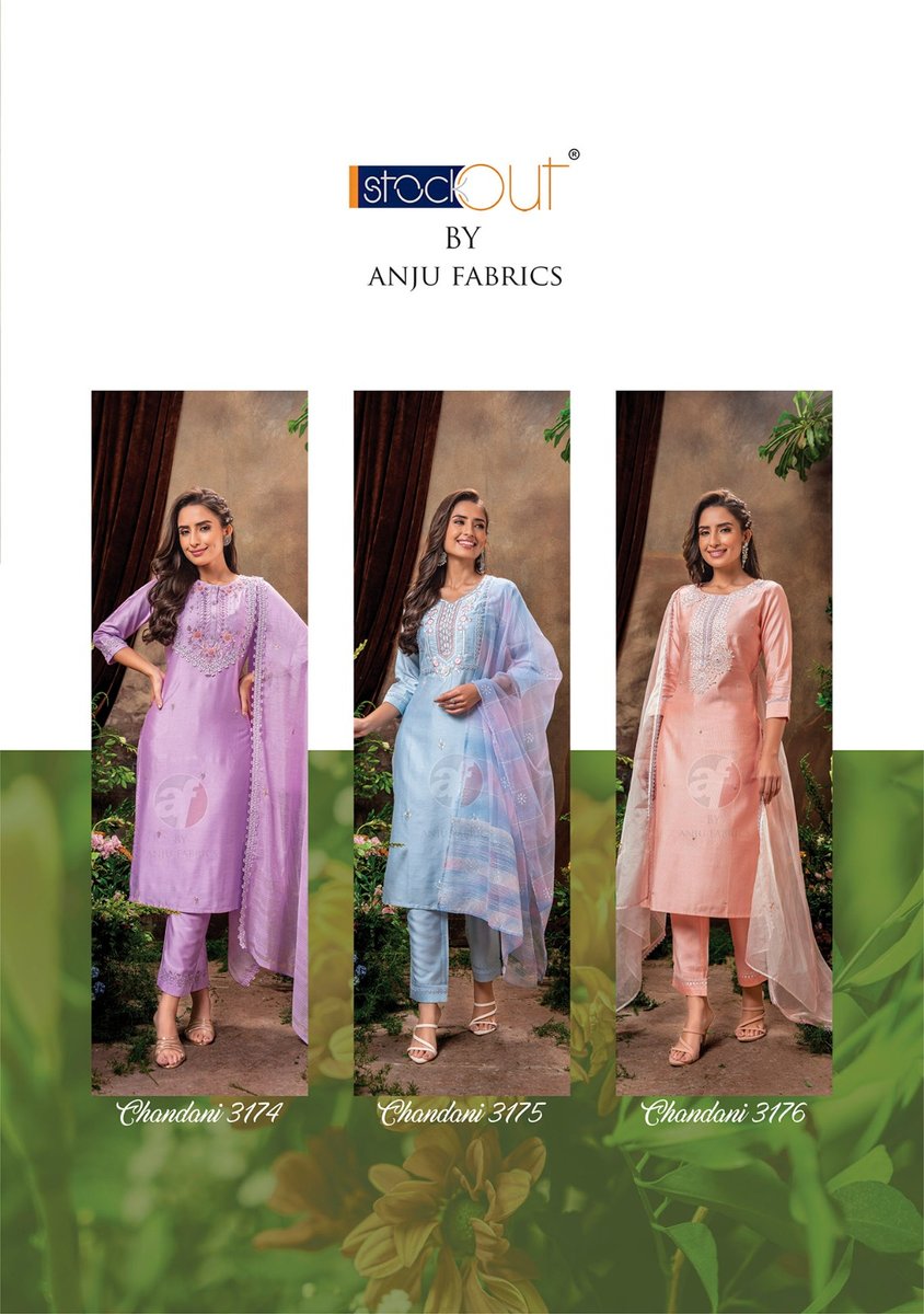 ANJU FABRICS CHANDANI VOL-2 3171 TO 3176 8