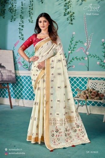 AURA SAREE SHAILI COTTON 92901 TO 92906 3