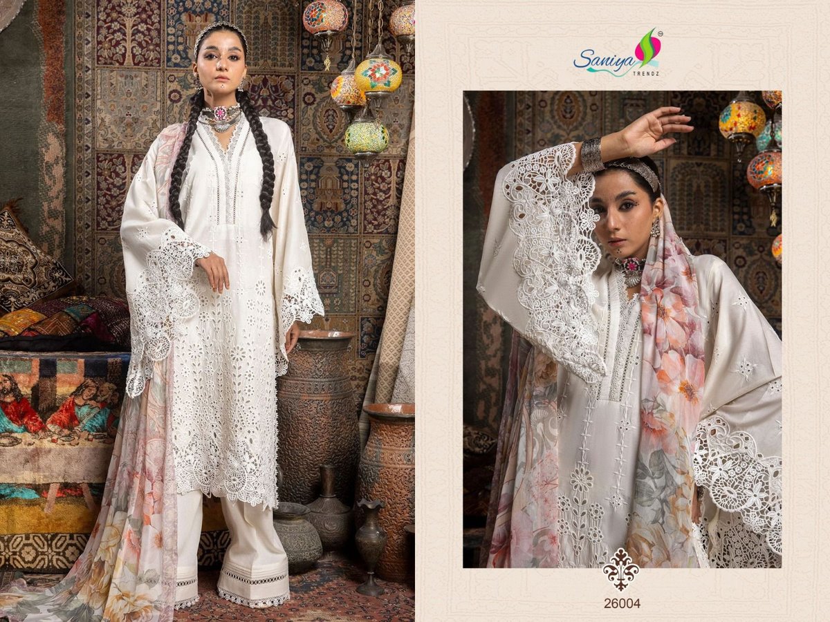 SANIYA TRENDZ ADAN LIBAS CHIKANKARI - 26 26001 TO 26004 4