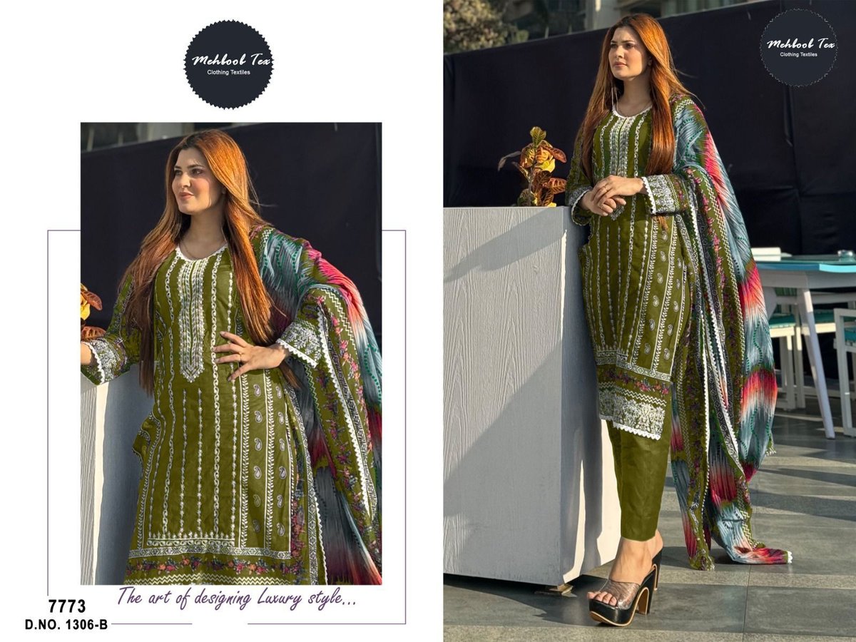 MEHBOOB TEX CHEVRON LUXURY LAWN COLLECTION 1306-A TO 1306-B 2