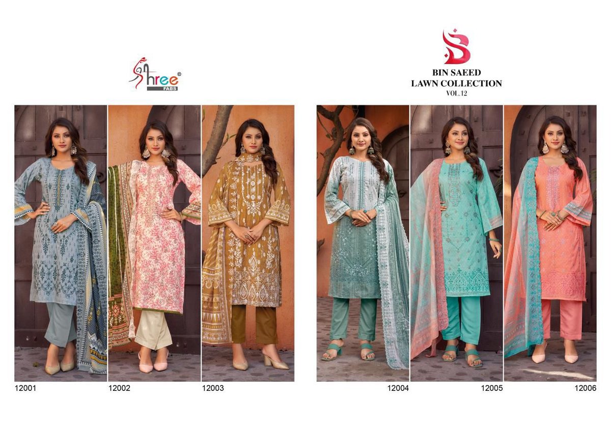SHREE FAB BIN SAEED LAWN COLLECTION VOL-12 12001 TO 12006 7