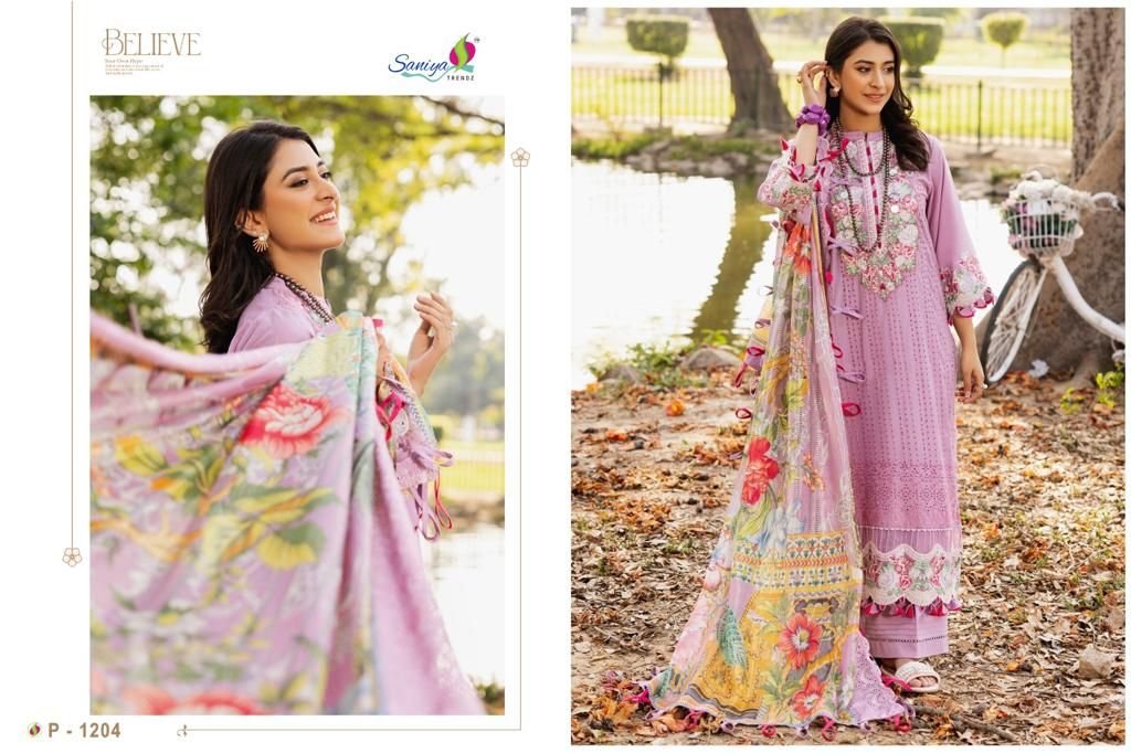 Saniya Trendz Adan Libaas Chikankari Vol-12 1201-1205 Series 4