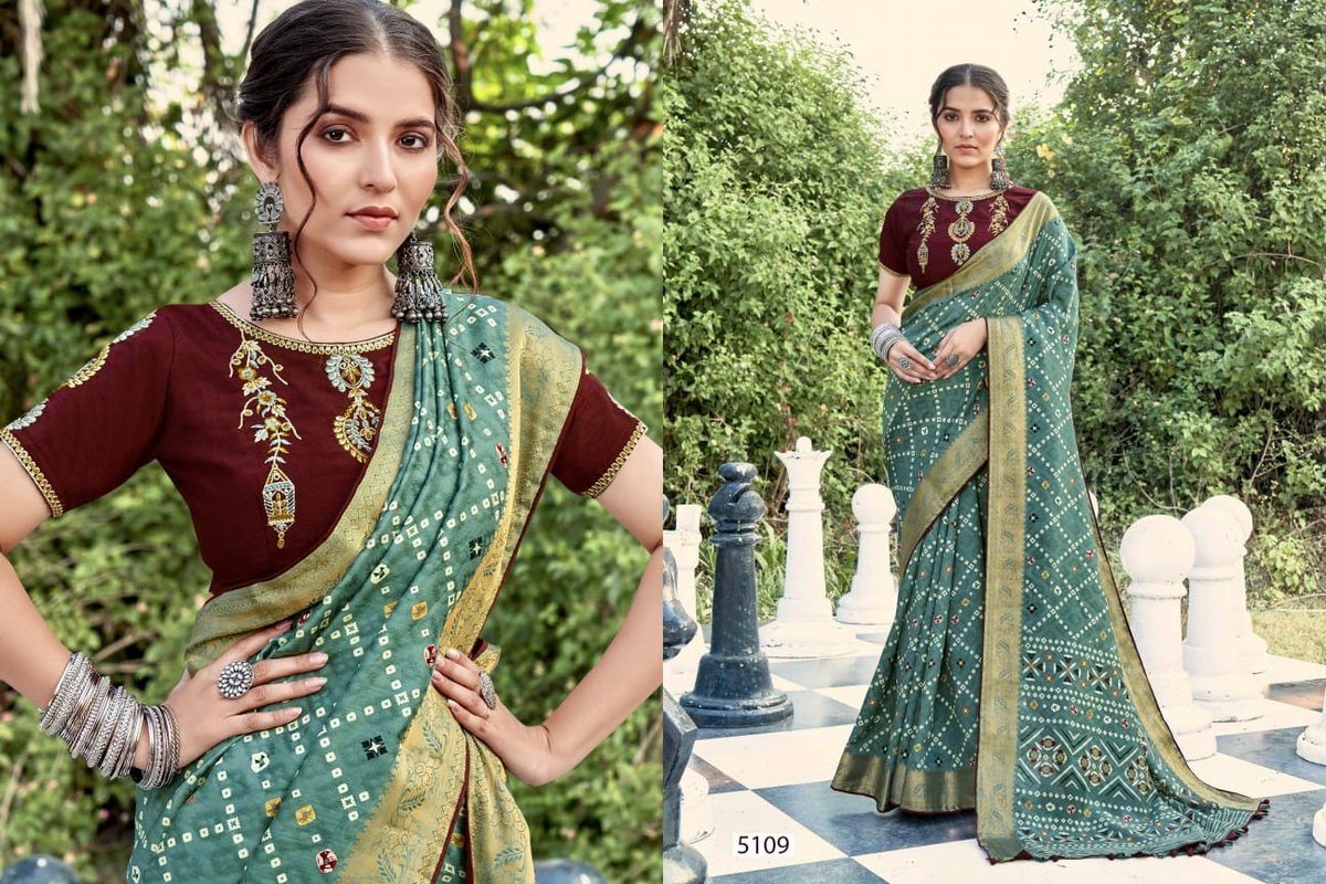 5D DESIGNER MALAI SILK - 2 5109 TO 5112 1
