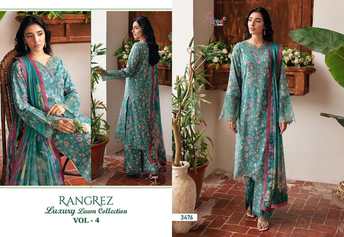 SHREE FAB RANGREZ LUXURY LAWN COLLECTION VOL-04 3470 TO 3476 7