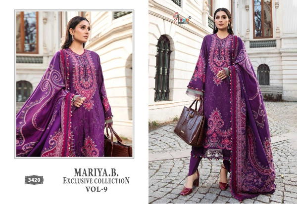 SHREE FAB MARIA B EXCLUSIVE VOL-09 3420 TO 3422
