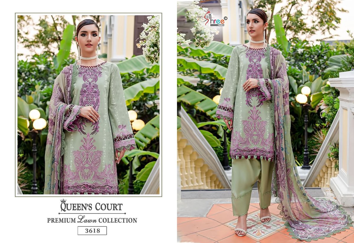 SHREE FAB QUEENS COURT PREMIUM LAWN COLLECTION 3617 TO 3622 2