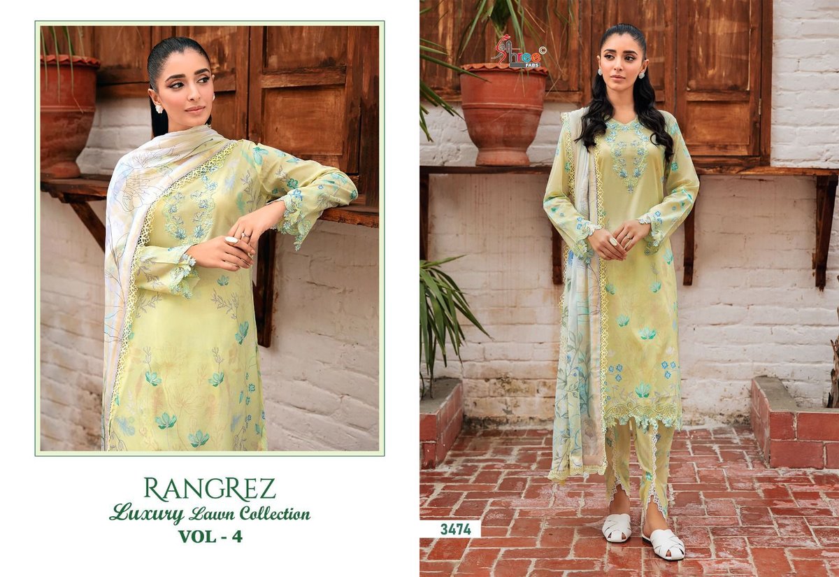 SHREE FAB RANGREZ LUXURY LAWN COLLECTION VOL-04 3470 TO 3476 5